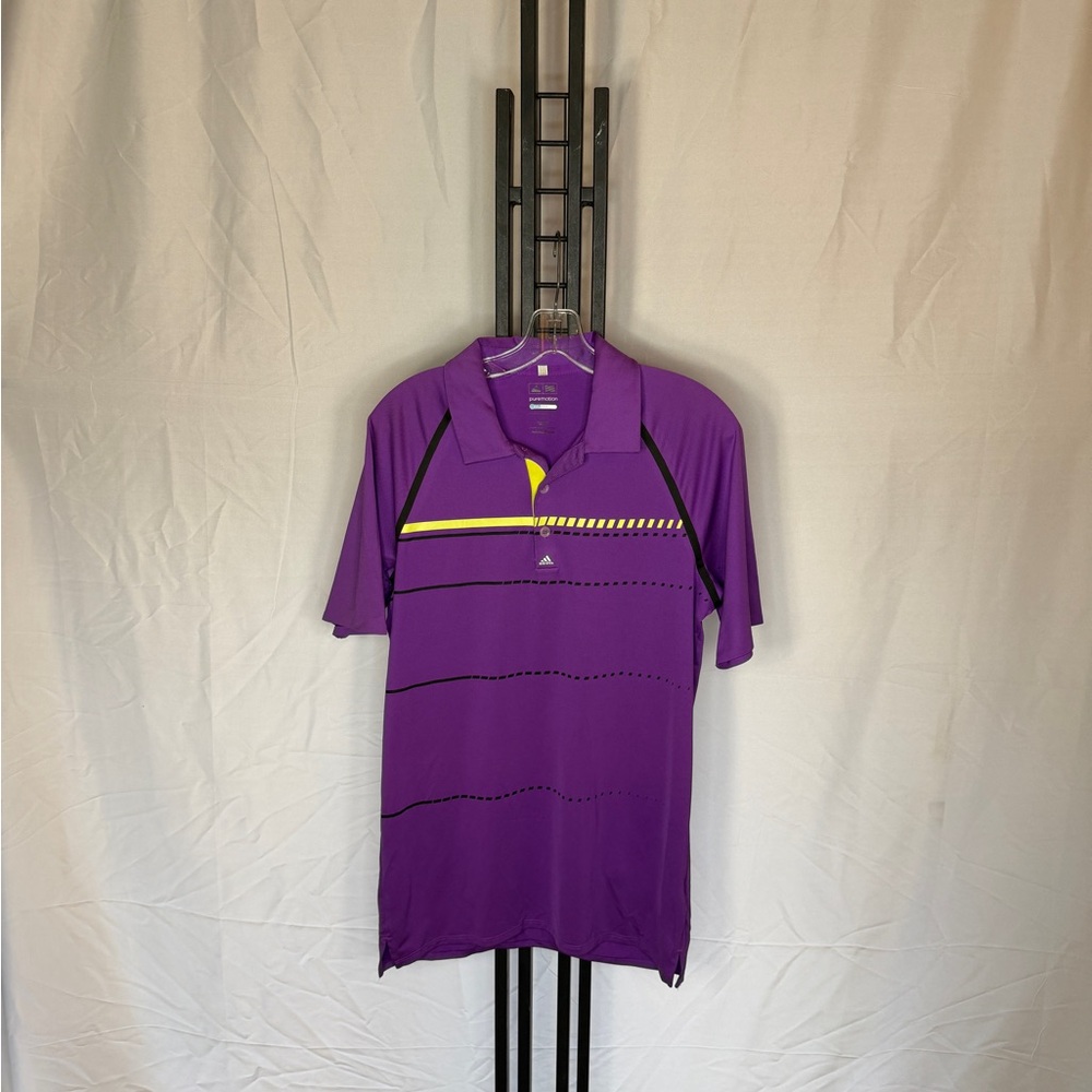 Adidas‎ Men's Purple Polo with Yellow Accents